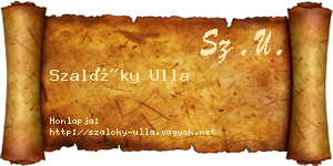 Szalóky Ulla névjegykártya